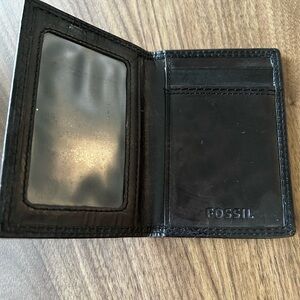 Fossil Black Leather Card Holder